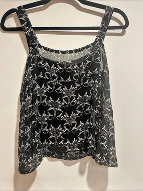 True vintage Sheer Floral Camisole in Black & White Like New